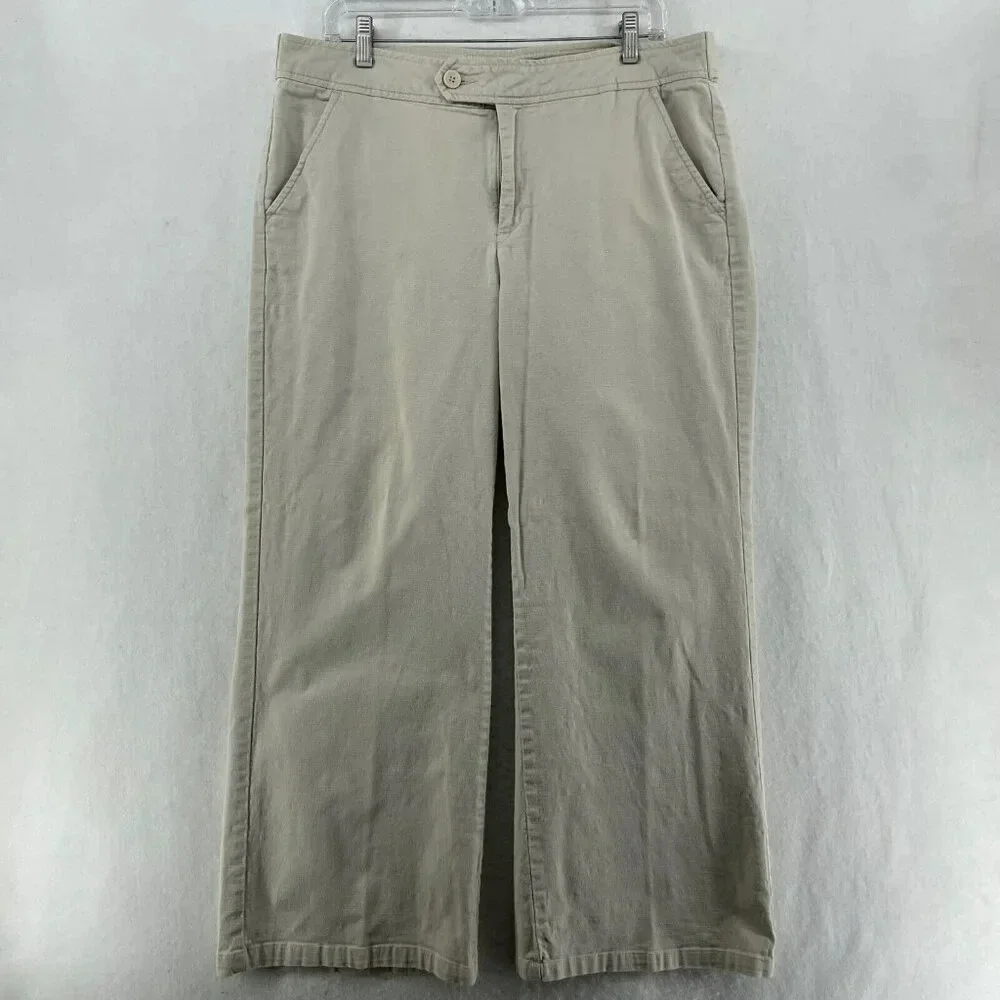 Calvin Klein Jeans Women's Sz 14 Beige Straight Ankle High-Rise Stretch Pockets - Picture 1 of 12
